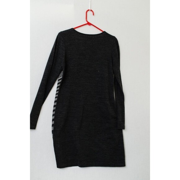 London Times L Gray chevron stripe bodycon Women's sweater Dress - Picture 3 of 6